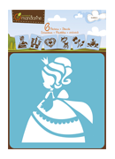 Set 6 Pochoirs Enfants Princesses 