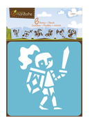 Set 6 Pochoirs Enfants Chevaliers