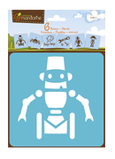 Set 6 Pochoirs Enfants Robots