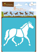6 pochoirs enfants Chevaux