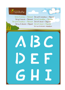6 pochoirs Alphabet