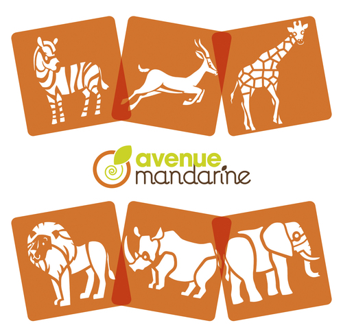 Avenue Mandarine Assorted Farm Animal Stencils Set of 6 