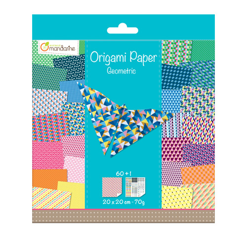 Packung mit 60 Blatt Origami 20x20 cm, 70g, Paper Geometric