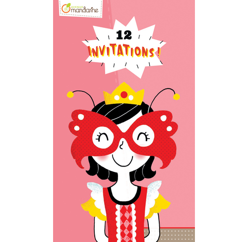 Block mit 12 Einladungskarten, Prinzessin; Zeichenpapier 160g 