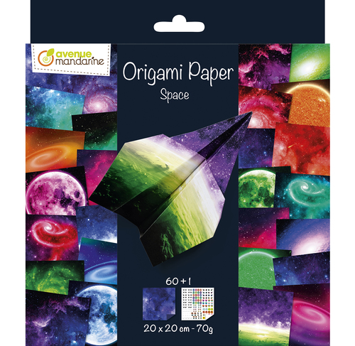 orange quadratisch, 12 x 12 cm, mit Faltanleitung, 20 verschiedenen Blätter Avenue Mandarine 42681O Origami color Papier 